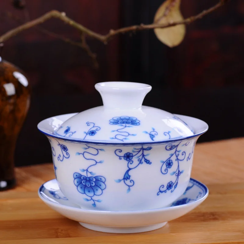 Matcha Bowl Chawan - Porcellana bianca Set da tè Gaiwan